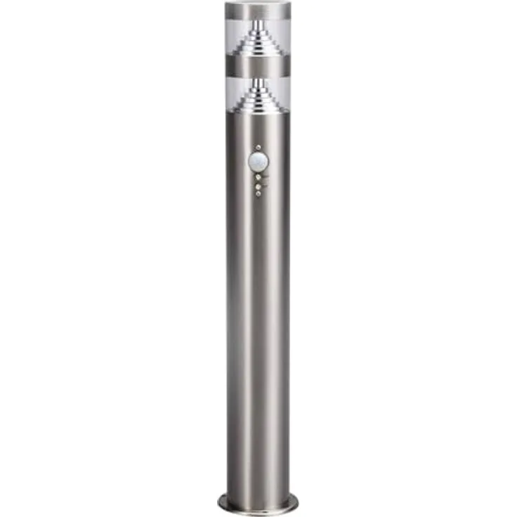 Lindby Edelstahl LED Wegeleuchte 60 cm, Pollerleuchte mit Bewegungsmelder, spritzwassergeschützt IP44, 11W, warmweiß