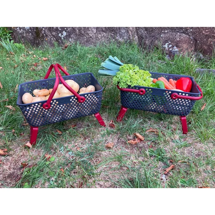 Kajo Erntekorb | grau / kirschrot (15 L) – Bild 6
