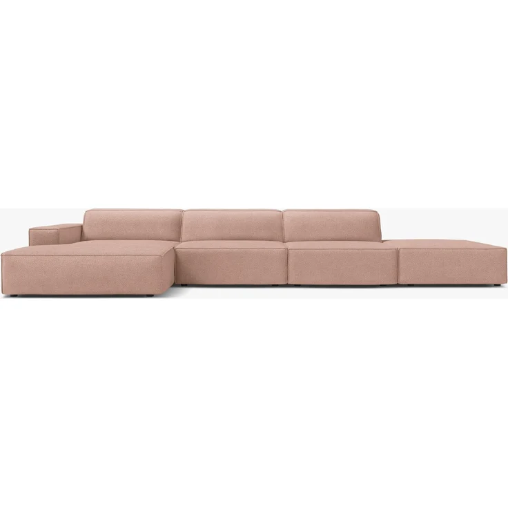 Micadoni Ecksofa Jodie 5-Sitzer Boucle Baloo Puderrosa Links – Bild 1