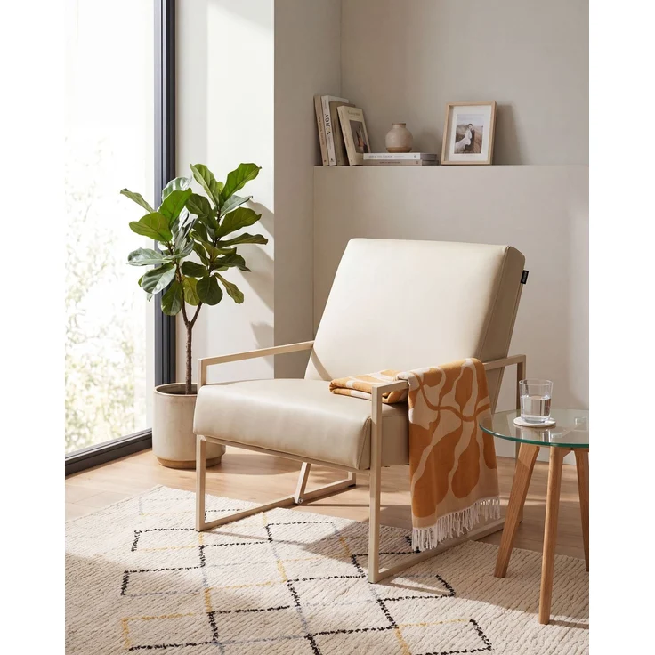 Sessel DELARY Kunstleder Beige – Bild 3