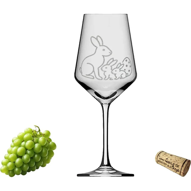 eXODA Weinglas Osterhasen-Weinglas 350ml - niedliche Tiere spülmaschinenfest, 1-tlg, Glas, Atemberaubende Darstellung – Bild 1