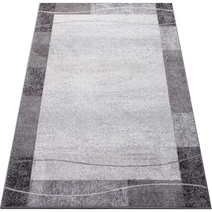 oKu-Tex Teppich Kurzflorteppich, modern, geometrisches Muster, Wohnzimmerteppich, rechteickig, Höhe: 11 mm, Teppich Wohnzimmer, Designteppich, meliert, weicher und dichter Flor – Bild 1