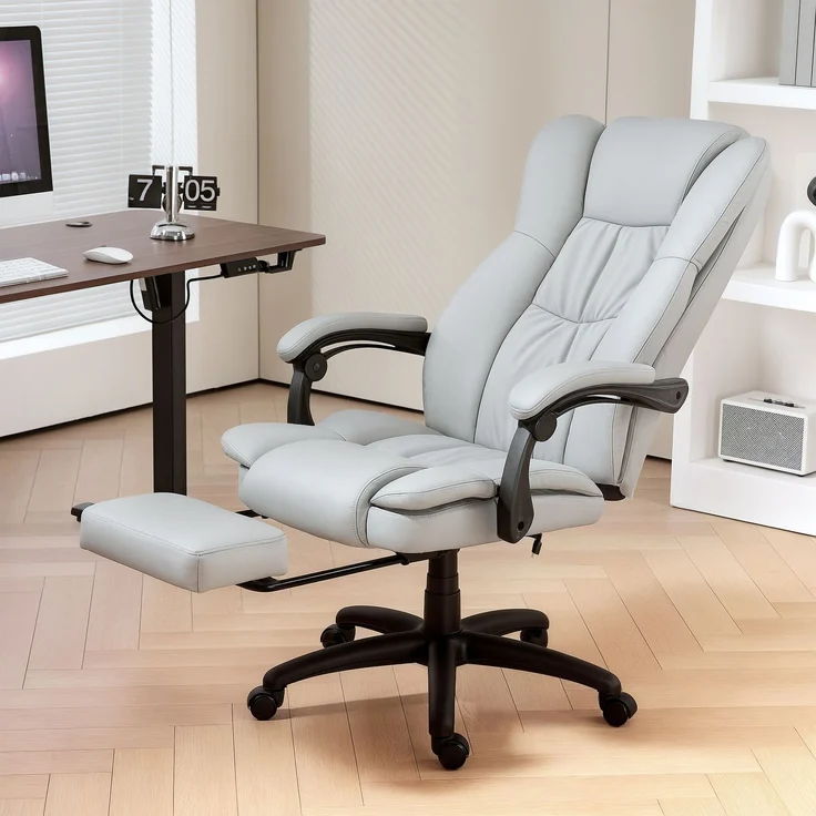 MELAYR, Bürostuhl mit Massagefunktion, Höhenverstellbar, 82 x 35 x 66 cm, Grau – Bild 4