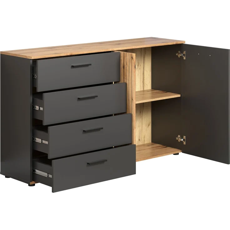Sideboard Avila in grau und Eiche Evoke 139 cm – Bild 5
