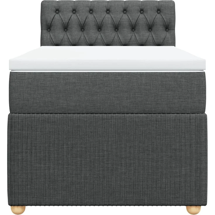 vidaXL Boxspringbett mit Matratze Dunkelgrau 90x200 cm Stoff 3287347 – Bild 4