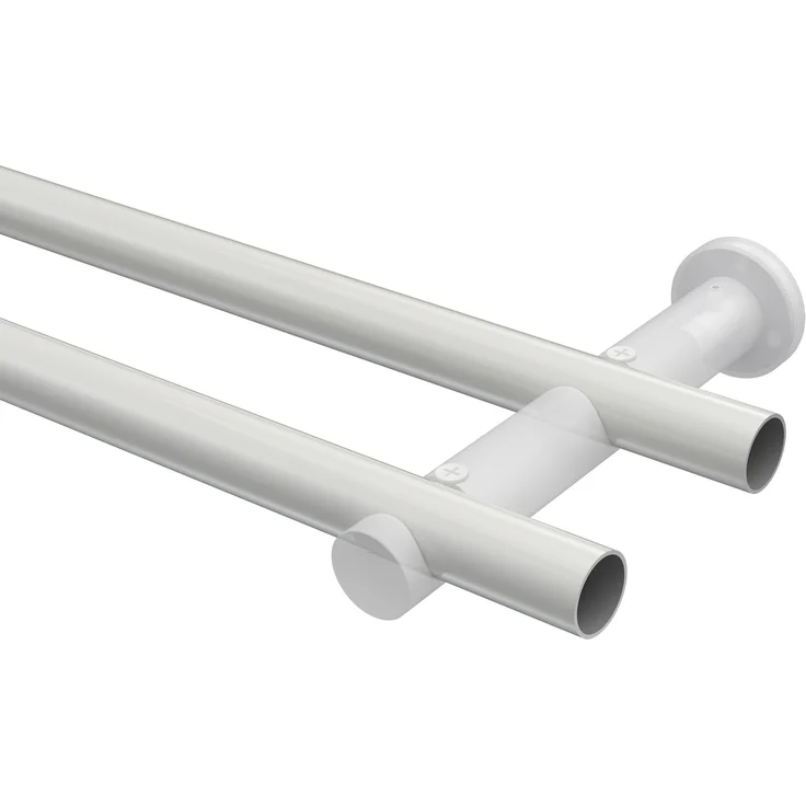 Gardinenstangen-Set Platon Sitra 160 cm, 2-läufig (ohne Ringe), 20 mm Ø Weiß – Bild 3