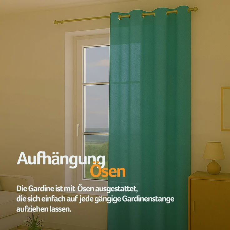 Bestlivings Blickdichte, Gardine mit Ösen, in vielen Größen und Farben Türkis 140x145 cm – Bild 6