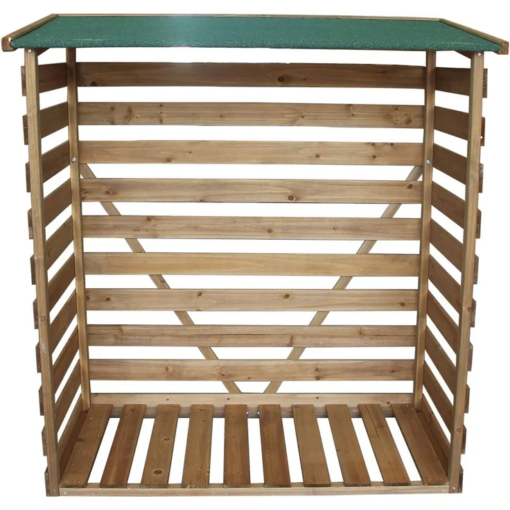 MCombo Kaminholzregal Brennholzregal Kaminholzunterstand 1200, mit Rückwand, aus Holz, Braun, 64 x 116 x 123 cm – Bild 3