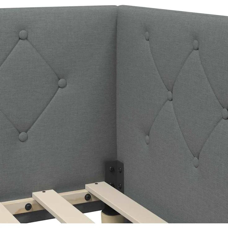 vidaXL Eckbettgestell Dunkelgrau 90 x 200 cm Stoff 3394046 – Bild 9