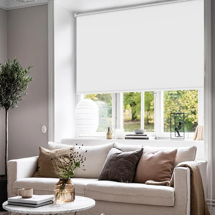 Verdunklungsrollo ohne Bohren Rollos für Fenster und Tür 110x160 cm Weiß Thermo Rollo Klemmfix Verdunkelungsrollo Seitenzugrollo Fensterrollo Lichtblick Sicht-und Sonnenschutz Wand-und Deckenmontag – Bild 2