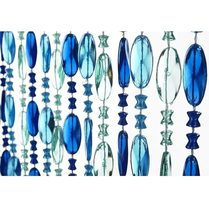 Kobolo Türvorhang Perlenvorhang OCEAN aus Kunststoff blau 90x200cm (1 St), Ösen, transparent – Bild 7