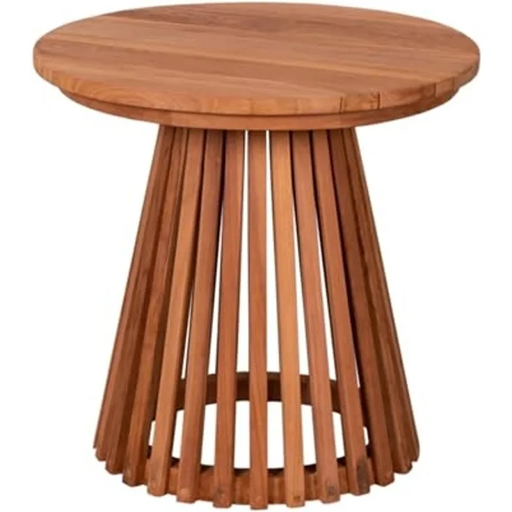MR. DEKO Gartentisch Bolton Teak (Ideal zu Deckchairs kombinierbar – für drinnen & draußen geeignet, 1-St), Plantagen-Teak Vollholz – wetterfest, vielseitig, leicht montierbar