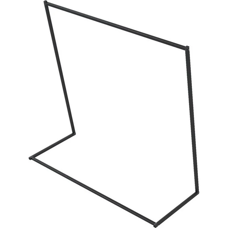 QLS Kleiderständer aus Stahl 124 x 126 cm, Stabil Freistehend Schwarz – Bild 5