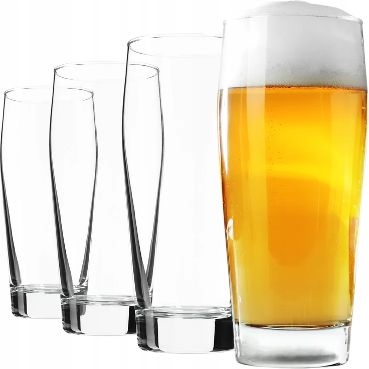 KADAX Bierkrug, 510 ml, Glas, hohes Glas-Set, Becher, 4-tlg – Bild 1