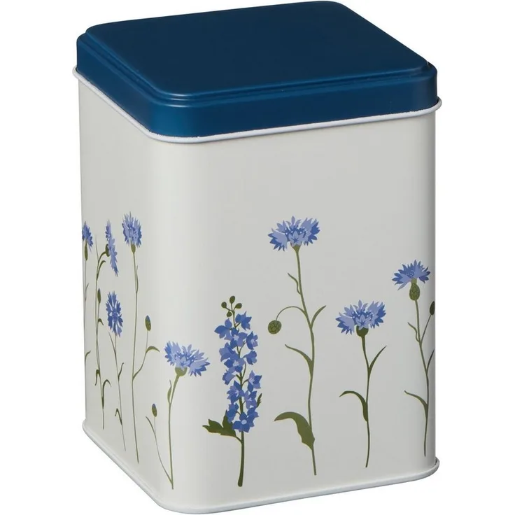 Ib Laursen - Vorratsdose Dose mit Deckel Kornblumen Blau H12,5cm Metall 32988-00