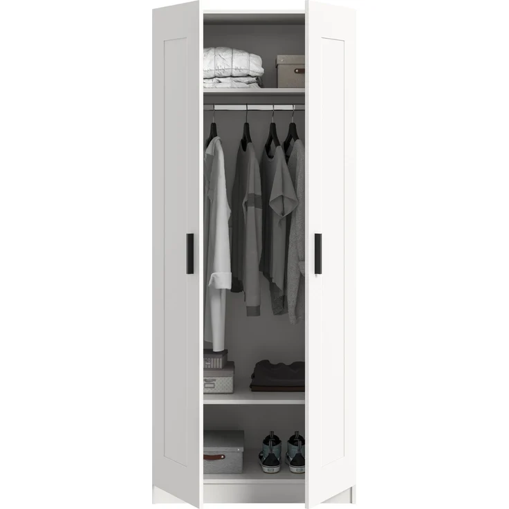 Visby Kleiderschrank 2-türig in weiß – Bild 4