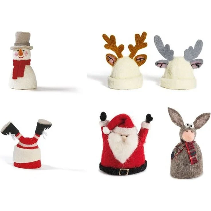 Eierwärmer Filz Weihnachtsmotiv Schnemann mit Schal 11 – Bild 2