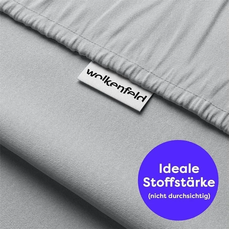 Wolkenfeld Spannbettlaken 100% Baumwolle - Superweiches Bettlaken für Matratzen von 5 bis 20cm, Gummizug: Starker & Flexibler Super-Stretch Gummizug für maximalen Halt, Rutschfest & Blickdicht - 90x200, 140x200, 160x200, 180x200 200x200 – Bild 3