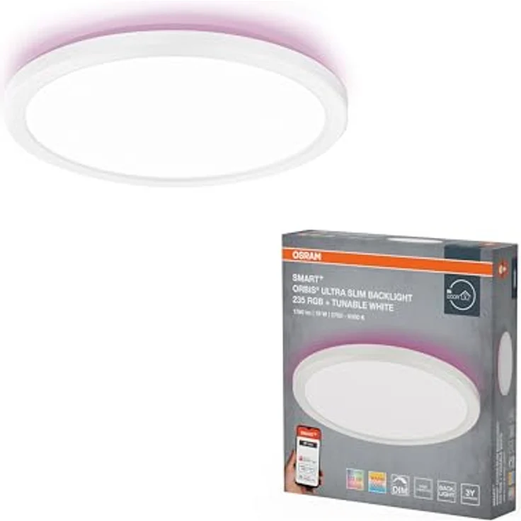 Osram SMART+ WiFi Orbis Ultra Slim LED Panelleuchte 235mm, Weiß, 19W, 1140lm, RGB+TW 2700-6500K, Alexa-kompatibel, dimmbar – Bild 5