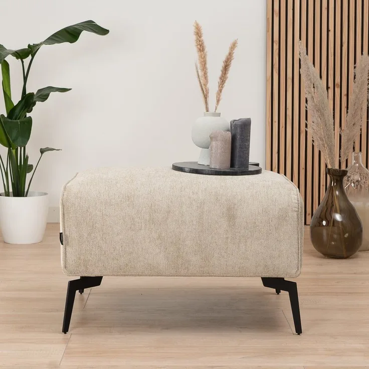 Bronx71 Stoff Hocker Vegas rechteckig taupe