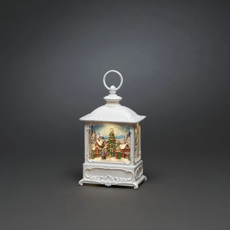 Konstsmide LED Wasserlaterne weiß Weihnachtsmarkt 13,5cm x 8,5cm x 25cm – Bild 4