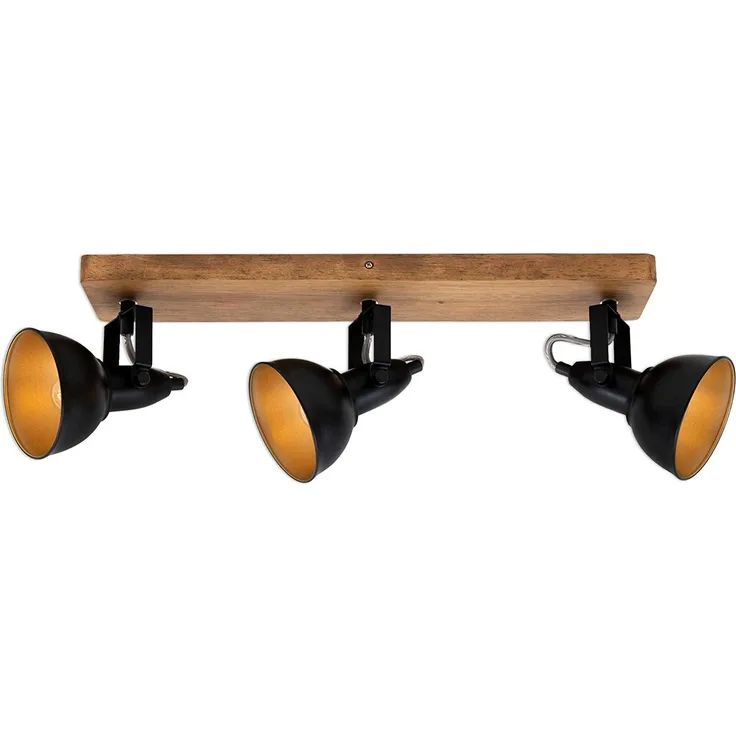Briloner 3er Spot Barnim schwarz-gold 50x11 cm E14