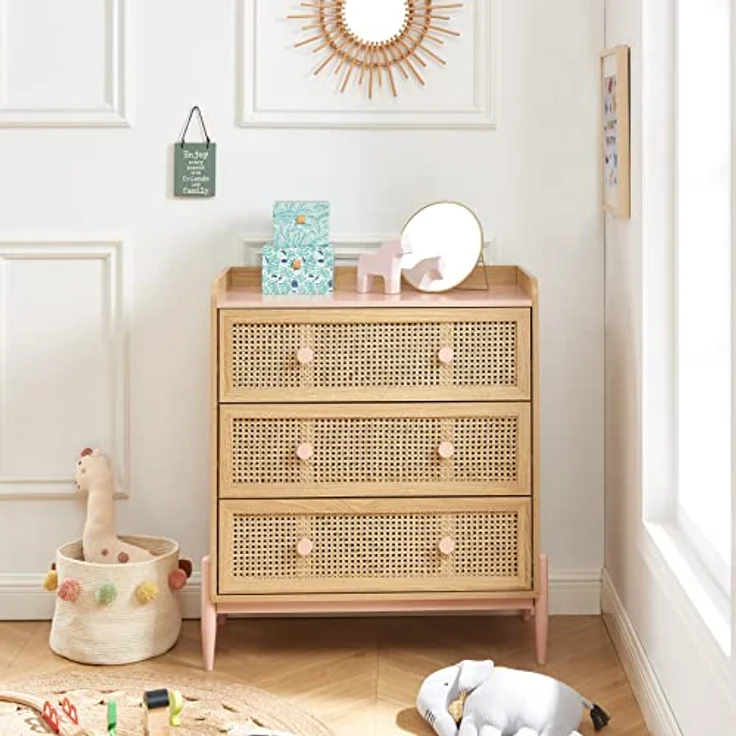 BAÏTA PABLO02 Kinderkommode, Pastellrosa, L80cm – Bild 6