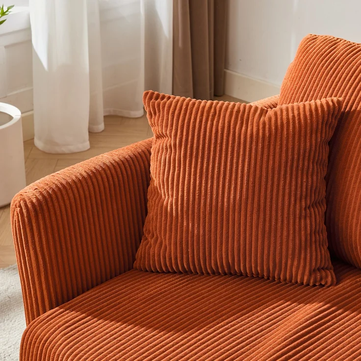 ZUBALIYA Schlafsofa 69.00x23.00 cm, mit Cordbezug, für Wohnzimmer und Apartments, mit stabilem Untergestell, Beige – Bild 10