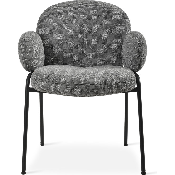 GOEURVANT 1235 Esszimmerstühle 2er-Set mit Armlehnen, Polsterstühle, Webstoff - Grau – Bild 6