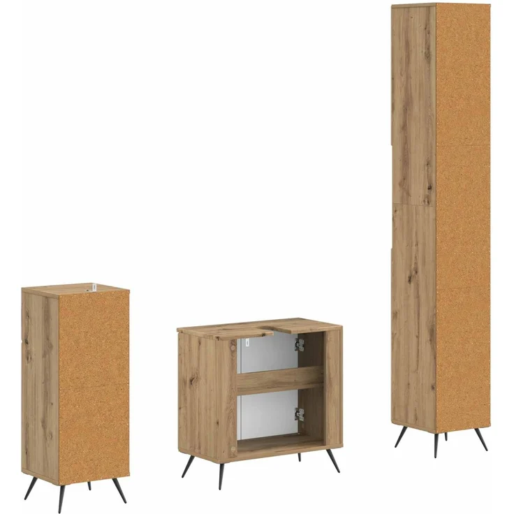vidaXL 3-teiliges Badezimmer-Schranksystem BREDA Artisan-Eiche 3417890 – Bild 6