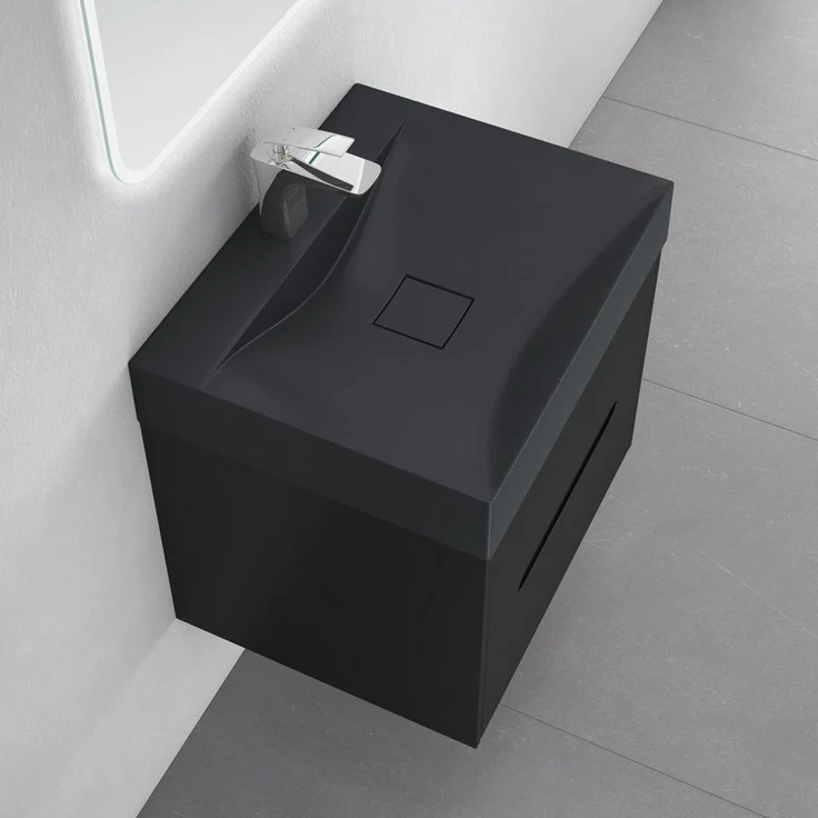 doporro Badmöbel-Set Badschrank Yoga Waschbeckenunterschrank Wandmontage Waschbecken – Bild 2