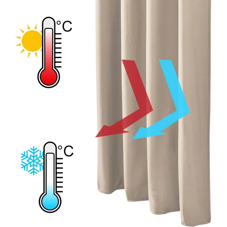 Beautissu Vorhang 2er Set Thermovorhang Gardine Creme Amelie TO, 140x245cm, Ösenvorhang isolierend Kälte- & Hitzeschutz Vorhang Wohnzimmer – Bild 3