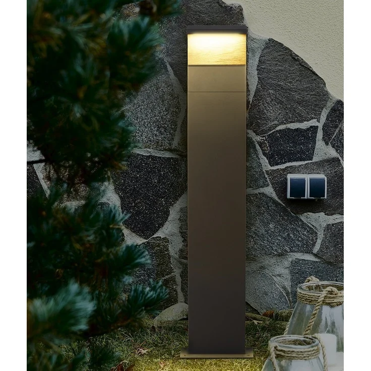 Heitronic 501237 LED Standleuchte Manao 1000mm anthrazit mit Holzdekor – Bild 3