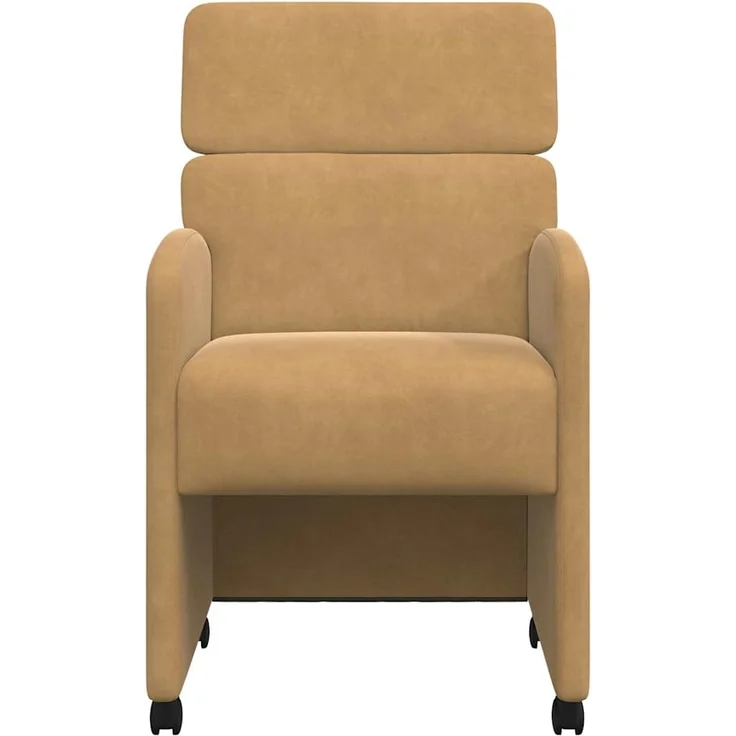 vidaXL Esszimmerstühle mit Rollen 2 pcs Braun 58 x 65 x 98 cm Samt 42017882 – Bild 3