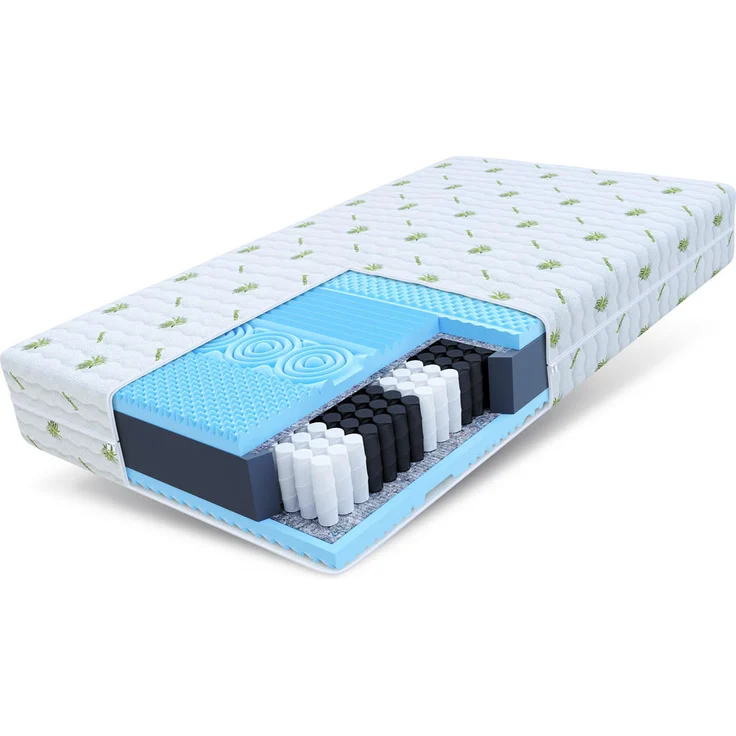 FDM Taschenfederkernmatratze 7-Zonen, Weiß, H3, 140x200 cm, Oeko-Tex® Standard 100, atmungsaktiv mit Aloe Vera, abnehmbarer waschbarer Bezug, wendbar