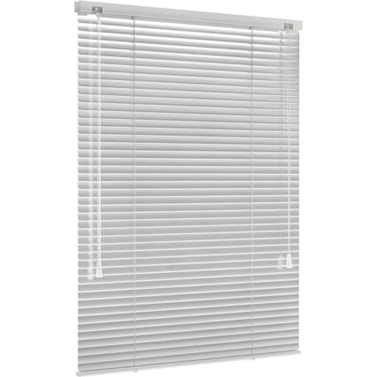 jalousiescout Jalousie LightLess Aluminium-Jalousie, 25 mm, 40 x 130 cm, silber glänzend, ohne Bohren, geklemmt oder verschaubt, Aluminium, vollverdunkelnd, Feuchtraumgeeignet – Bild 1