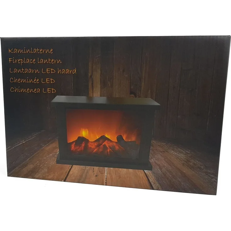 Spetebo LED Dekolicht Kaminlaterne mit tanzenden LED Flammen - 30 cm, LED, Kaminfeuer mit LED Effekt
