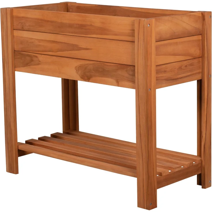 Teakholz Hochbeet mit Ablagefläche - bene living – Bild 2