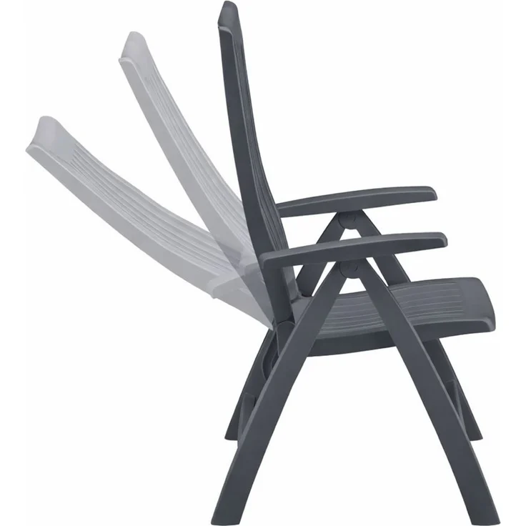 Kettler Roma Klappsessel - verstellbarer Gartensessel aus Kunststoff - anthrazit – Bild 5