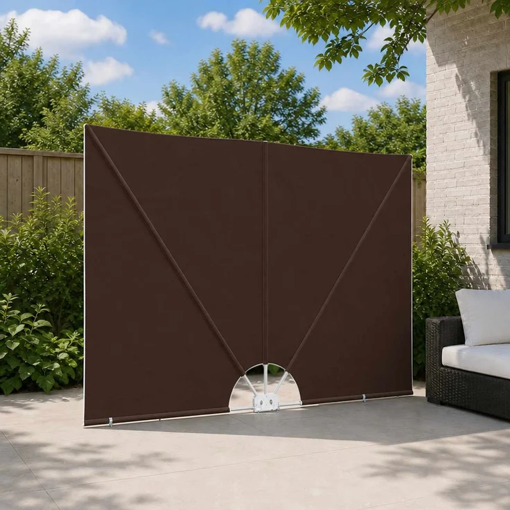vidaXL Balcony Privacy Screen Rechteckig 150 x 300 cm Polyester Braun 42037157 – Bild 1
