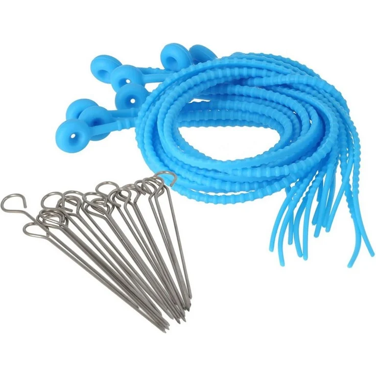 Lantelme Rouladenklammer 12 Rouladenbinder Silikon 54cm und 20 Rouladennadeln Edelstahl Set, Rouladenspieße 15cm, Rouladen Binder für Gemüse Fleisch Fisch – Bild 5