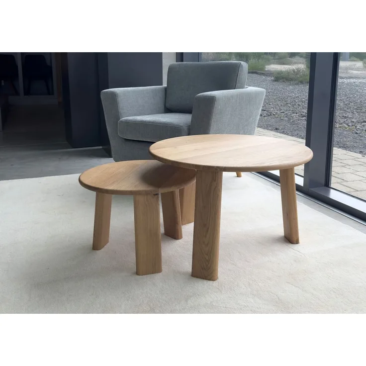 2-er Set Couchtisch/Beistelltisch 'Oslo' Wildeiche massiv geölt