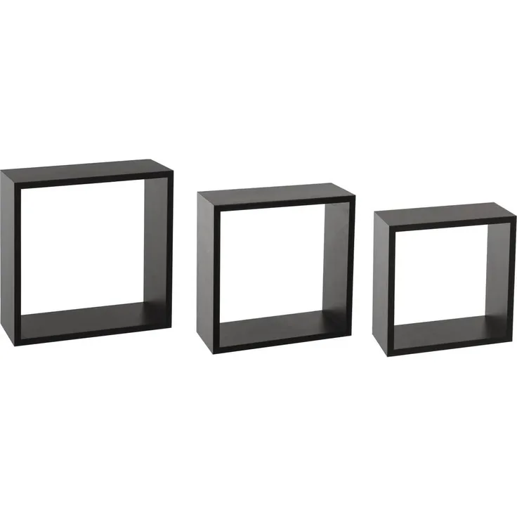 Dekorative Regale FIXY, 3 Stück, schwarz - Atmosphera