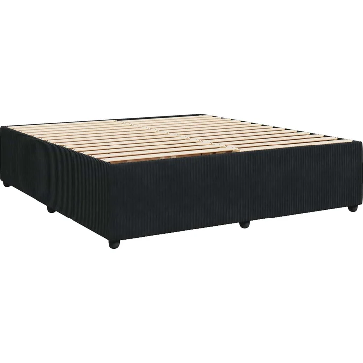 vidaXL Boxspringbett mit Matratze Schwarz 200 x 200 cm Samt 3451747 – Bild 5