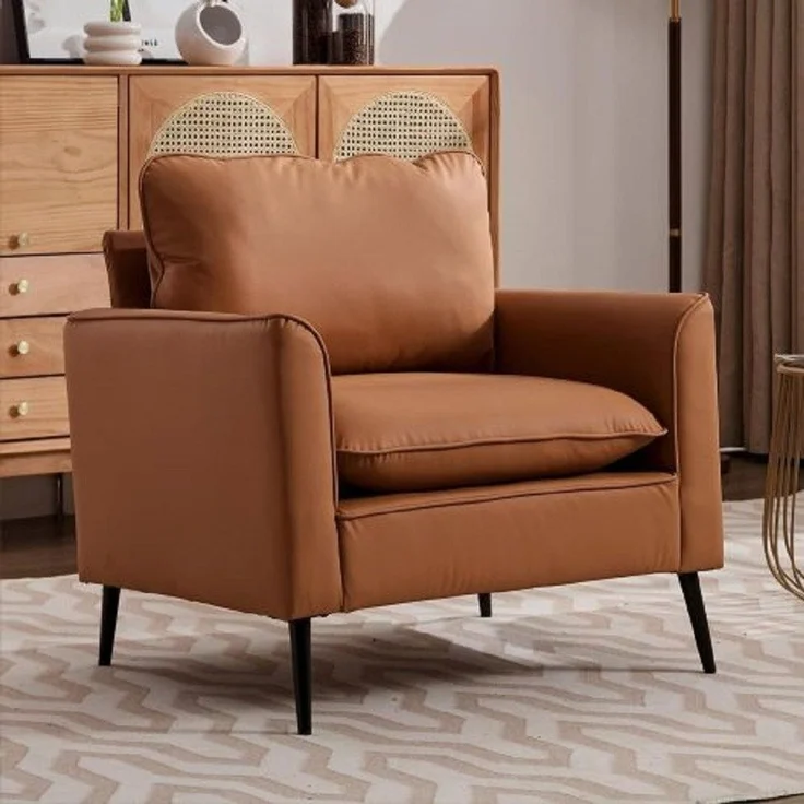 EXTSUD Loungesofa Nordisch-retro Einzelsessel aus Kunstleder – Wohnzimmer & Balkon – Bild 1