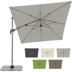 Doppler Sonnenschirm für den Garten 320x240 cm Hellgrau I Pendelschirm knickbar, drehbar & neigbar I Gartenschirm mit UV-Schutz 50+ I Kurbelschirm aus Aluminium - regenabweisender Stoff