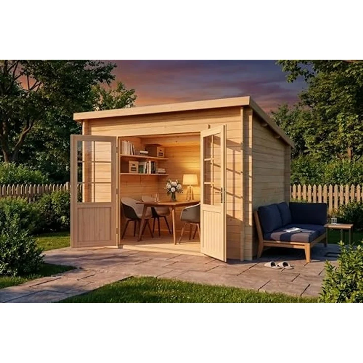 Alpholz Holz Gartenhaus Maria | Natur | 275x300x220 cm – Bild 3