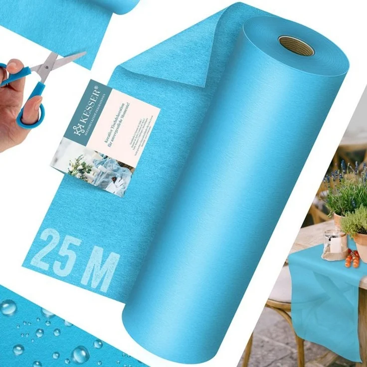 KESSER Tischläufer 25 m × 30 cm, wasserabweisend & abwaschbar, 30 g/m², anpassbare Vlies-Tischdekoration – für Feste aller Art geeignet – Bild 4