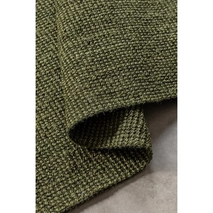 XXXL Flachwebeteppich Bouclé, Olivgrün, rechteckig, 60x90 cm, Oeko-Tex® Standard 100, pflegeleicht, beidseitig verwendbar, für Fußbodenheizung geeignet – Bild 6