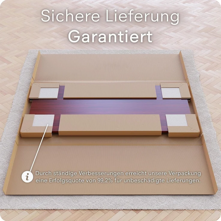 DESKSPACE Tischplatte 2,5 cm Extra-Dick – Mahagoni Schreibtischplatte 160×80 cm, Ideal für höhenverstellbare Schreibtische, robust & langlebig – Bild 6